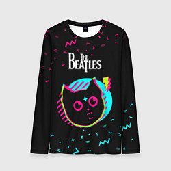Лонгслив мужской The Beatles - rock star cat, цвет: 3D-принт