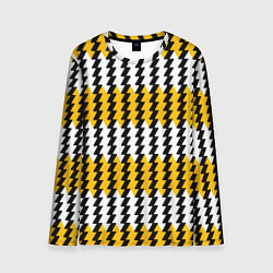 Мужской лонгслив Вертикальные жёлто-белые полосы