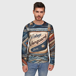 Лонгслив мужской Vintage vanguard jeans - patchwork, цвет: 3D-принт — фото 2