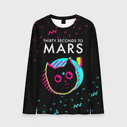 Лонгслив мужской Thirty Seconds to Mars - rock star cat, цвет: 3D-принт
