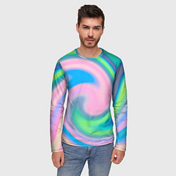 Лонгслив мужской Абстрактный разноцветный круговорот, цвет: 3D-принт — фото 2