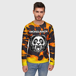 Лонгслив мужской Nickelback рок панда и огонь, цвет: 3D-принт — фото 2
