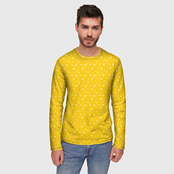 Лонгслив мужской Жёлтый со звёздочками, цвет: 3D-принт — фото 2