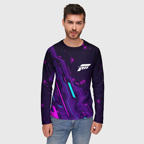 Мужской лонгслив Forza Horizon neon gaming / 3D-принт – фото 3