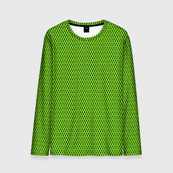 Лонгслив мужской Кислотный зелёный имитация сетки, цвет: 3D-принт
