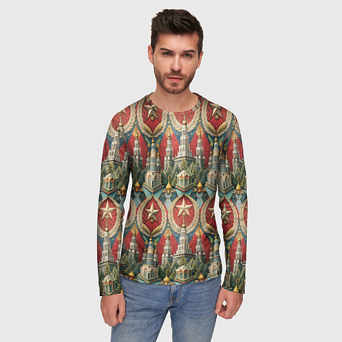 Мужской лонгслив СССР ретро стиль / 3D-принт – фото 3