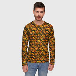 Лонгслив мужской Огненные звезды и камуфляж, цвет: 3D-принт — фото 2