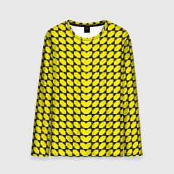 Лонгслив мужской Жёлтые лепестки шестиугольники, цвет: 3D-принт