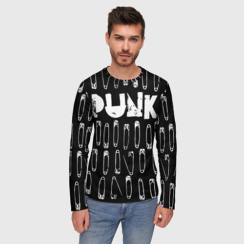 Мужской лонгслив Punk pins / 3D-принт – фото 3