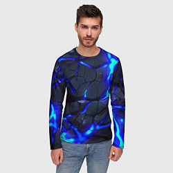 Лонгслив мужской Синее ледяное свечение, цвет: 3D-принт — фото 2