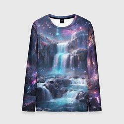 Лонгслив мужской Волшебный ночной водопад, цвет: 3D-принт