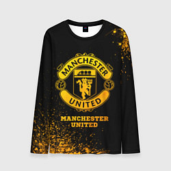 Лонгслив мужской Manchester United - gold gradient, цвет: 3D-принт