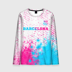 Лонгслив мужской Barcelona neon gradient style посередине, цвет: 3D-принт
