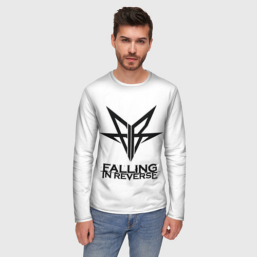 Мужской лонгслив Falling in Reverse band logo / 3D-принт – фото 3