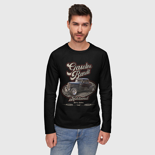 Мужской лонгслив Хотрод Gasoline bandit / 3D-принт – фото 3