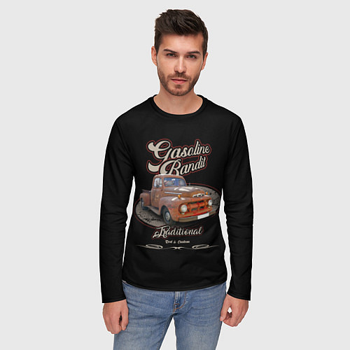Мужской лонгслив Хот-род в стиле rat Gasoline Bandit / 3D-принт – фото 3