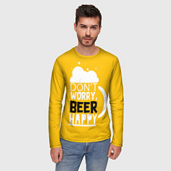Лонгслив мужской Dont worry be happy - beer, цвет: 3D-принт — фото 2