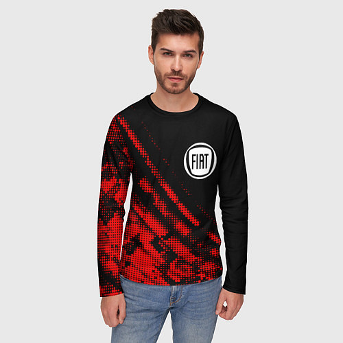 Мужской лонгслив Fiat sport grunge / 3D-принт – фото 3