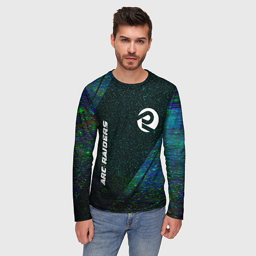 Мужской лонгслив ARC Raiders glitch blue / 3D-принт – фото 3