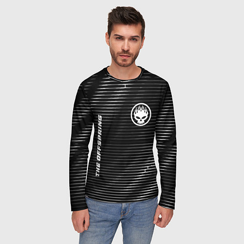 Мужской лонгслив The Offspring metal rock lines / 3D-принт – фото 3