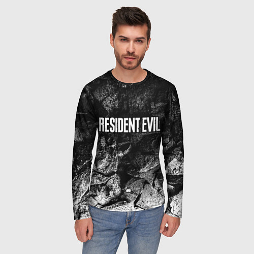 Мужской лонгслив Resident Evil black graphite / 3D-принт – фото 3