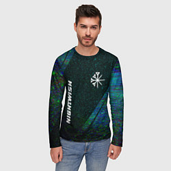 Лонгслив мужской Nightwish glitch blue, цвет: 3D-принт — фото 2