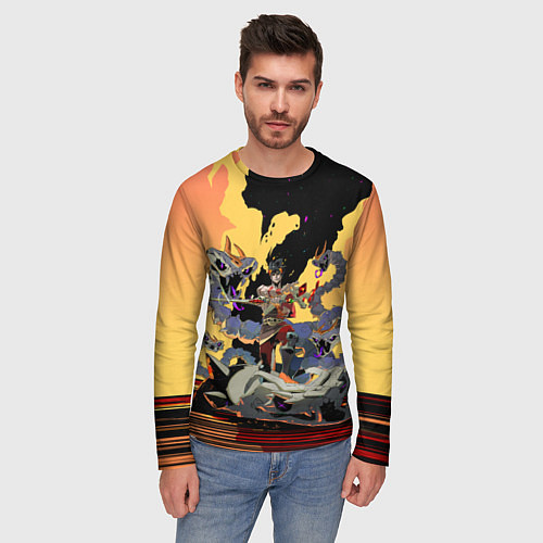 Мужской лонгслив Hades Загрей принц Подземного мира / 3D-принт – фото 3