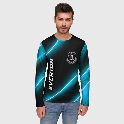 Мужской лонгслив Everton неоновые лампы / 3D-принт – фото 3