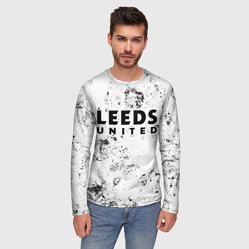 Мужской лонгслив Leeds United dirty ice / 3D-принт – фото 3