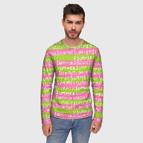 Мужской лонгслив Summer pattern / 3D-принт – фото 3