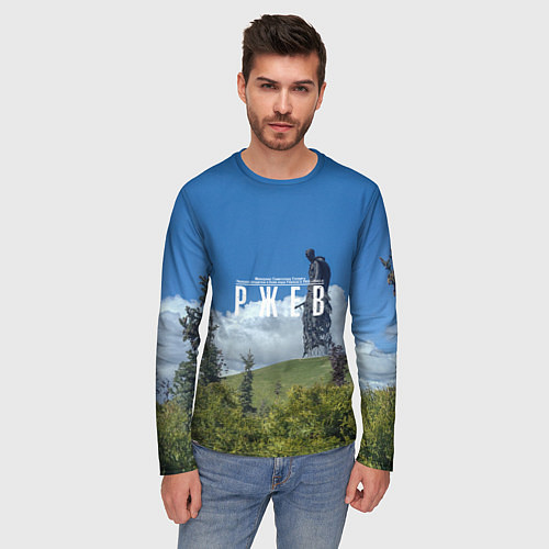 Мужской лонгслив Ржев Мемориал Советскому Солдату / 3D-принт – фото 3