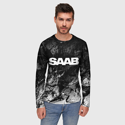 Мужской лонгслив Saab black graphite / 3D-принт – фото 3