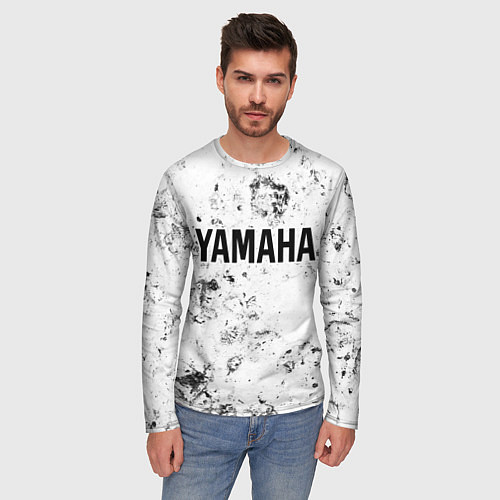 Мужской лонгслив Yamaha dirty ice / 3D-принт – фото 3