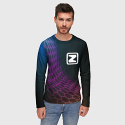Лонгслив мужской Zotye neon hexagon, цвет: 3D-принт — фото 2