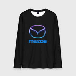 Лонгслив мужской Mazda neon logo, цвет: 3D-принт