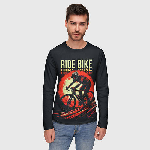 Мужской лонгслив Ride bike / 3D-принт – фото 3