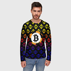 Лонгслив мужской Bitcoin binance, цвет: 3D-принт — фото 2