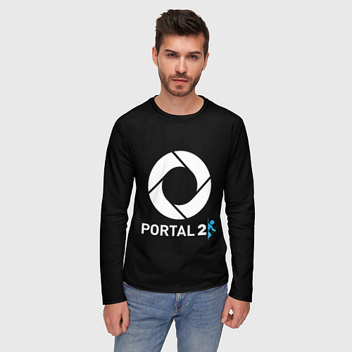 Мужской лонгслив Portal2 logo game / 3D-принт – фото 3