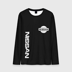 Лонгслив мужской Nissan logo white auto, цвет: 3D-принт