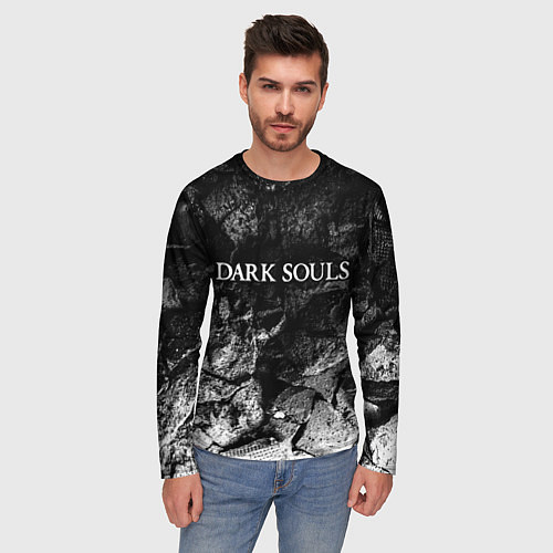 Мужской лонгслив Dark Souls black graphite / 3D-принт – фото 3