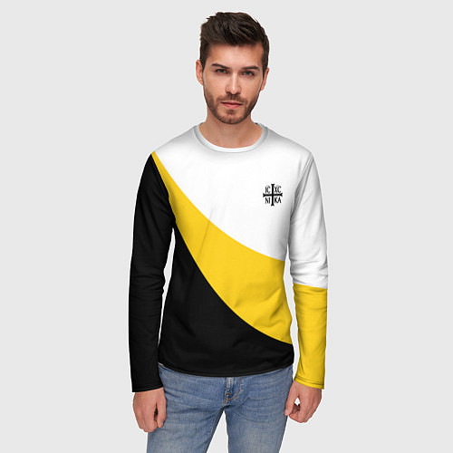 Мужской лонгслив За веру царя и святую триединую Русь Малая черная / 3D-принт – фото 3