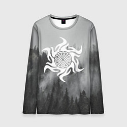 Лонгслив мужской Славянский символ - оберег и лес в тумане, цвет: 3D-принт