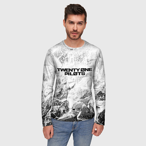 Мужской лонгслив Twenty One Pilots white graphite / 3D-принт – фото 3