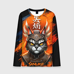 Лонгслив мужской Cat samurai, цвет: 3D-принт