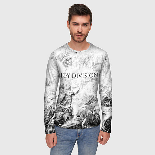 Мужской лонгслив Joy Division white graphite / 3D-принт – фото 3