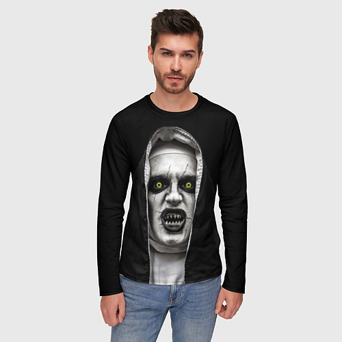 Мужской лонгслив Ужасная монашка / 3D-принт – фото 3