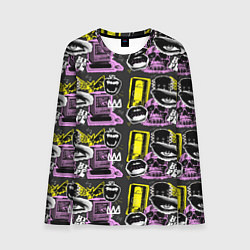 Мужской лонгслив Hype pop art коллаж-паттерн в пунктирном стиле с г