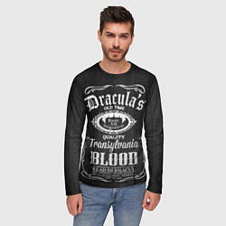 Лонгслив мужской Дракула - качественная кровь, цвет: 3D-принт — фото 2