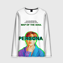 Лонгслив мужской BTS Jimin Persona - кто я иероглифами, цвет: 3D-принт