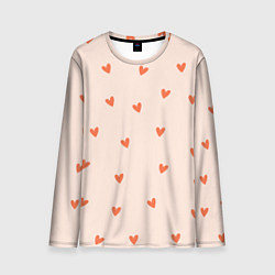 Мужской лонгслив Разбросанные сердца - паттерн